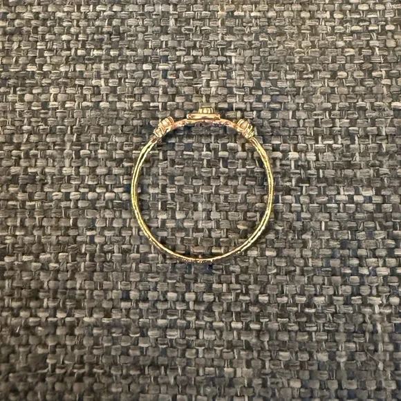 Sofia Zakia 14K Rose Gold Moon Guardian Diamond Pearl Ring Sz 8.5 - Picture 4 of 5